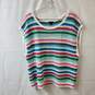 Talbots Multicolor Striped Sleeveless Sweater image number 1
