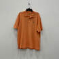 Mens Orange Short Sleeve Spread Collar Pullover Polo Shirt Size L image number 1