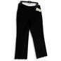 NWT Womens Black Flat Front Straight Leg Regular Fit Dress Pants Size 14P image number 2