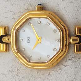 Esquire Watch Co 100129 MOP Crystal Gold Tone Bracelet Watch NOT RUNNING