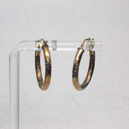 10K Yellow Gold Sterling Silver Accent Earrings 2.6g alternative image