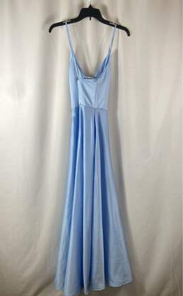David's Bridal Womens Blue Sleeveless V-Neck Spaghetti Strap Maxi Dress Size 12 alternative image