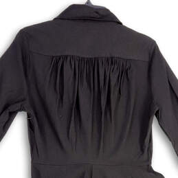 NWT Womens Black Collared Long Sleeve Flared Shirt Dress Size Large alternative image