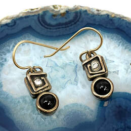 Designer Patricia Locke Gold-Tone Crystal Cut Stone Fish Hook Drop Earrings alternative image