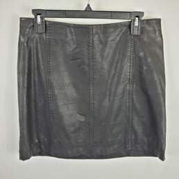 Free People Women Black Faux Leather Skirt Sz 12