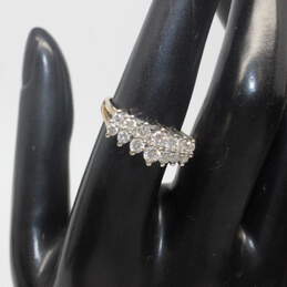14K Yellow & White Gold Diamond Accent Ring Size 6.75 - 3.6g