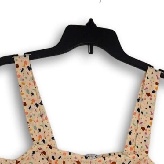Womens Multicolor Terrazzo Tied Front Square Neck Camisole Blouse Top Sz 6 image number 3