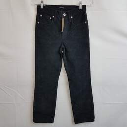 J Crew black corduroy straight leg jeans women's 25 petite nwt