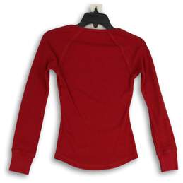 NWT Womens Red Black Round Neck Long Sleeve Pullover T-Shirt Size XS alternative image