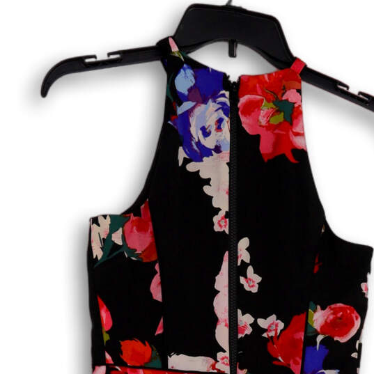 Womens Multicolor Floral Sleeveless Back Zip Fit & Flare Dress Size 2 image number 4