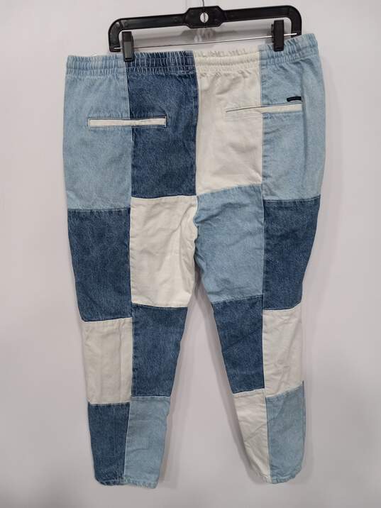 Pacsun Slim Patchwork Denim Pants/Mom Jeans With Drawstring Size XL image number 2