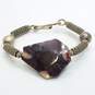 Sterling Silver Dark Purple Stone Tribal 5inch Hook-and-Eye Bracelet 27.9g image number 2