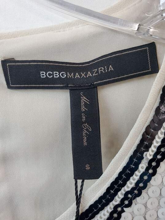 BCBG Maxazria Sequins Geri Shift Dress White & Black Size S image number 3