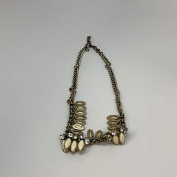Designer J. Crew Gold-Tone Chain Ivory Crystal Cut Stone Statement Necklace alternative image