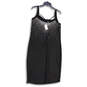 NWT Womens Black Silver Studded Sequins Knee Length Sheath Dress Size 14/16 image number 1