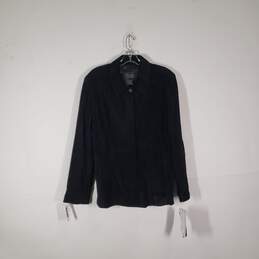 NWT Womens Leather Long Sleeve Collared Shirt Jacket Size Large