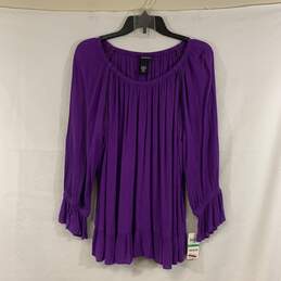 Women's Purple INC International Concepts 3/4 Sleeve Blouse, Sz. L