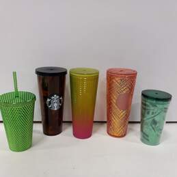 Bundle of 5 Assorted Starbucks Plastic Tumblers alternative image