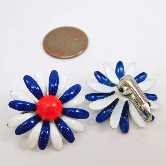 Vintage Americana Mod Flower Red White & Blue Jewelry 145.4g image number 2