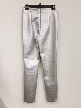 NWT Womens Silver Vegan Leather High Waisted Skinny Ankle Pant Size 4 alternative image