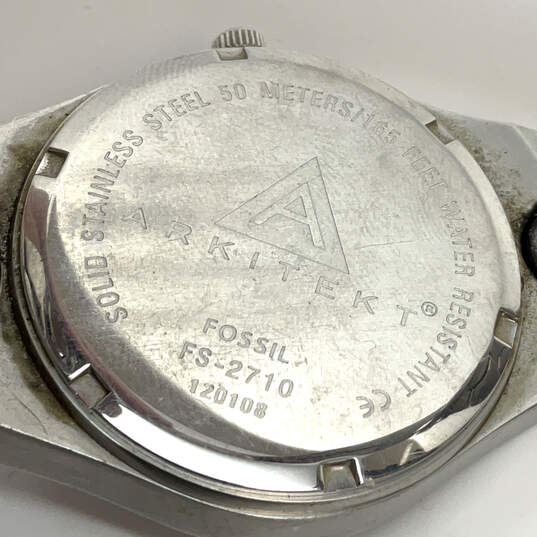 Designer Fossil Arkitekt FS-2710 Silver-Tone Stainless Steel Wristwatch image number 4