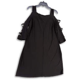 Womens Black 3/4 Sleeve Cold Shoulder Pullover Shift Dress Size Large alternative image