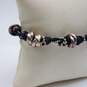 Dyadema Sterling Silver Fabric & Bead Bracelet 7 Inch 11.8g image number 2