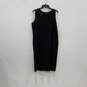 Womens Black Knitted Sleeveless Crew Neck Pullover Classic Tank Dress Sz 0X image number 2