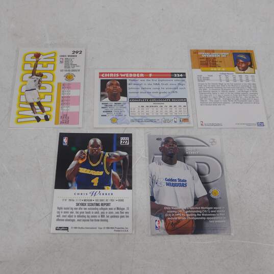 (5) 1993-94 HOF Chris Webber Rookie Cards GS Warriors image number 2