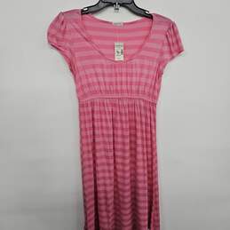 Pink Striped Shift Dress