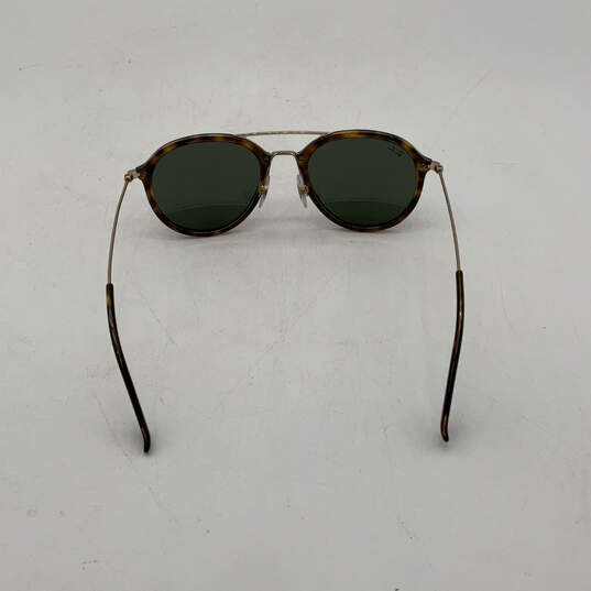 Womens Brown Black Green Lens Plastic Full Rim Aviator Sunglasses With Case image number 3