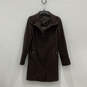 Womens Brown Pocket Long Sleeve Full-Zip Collared Trench Coat Size Small image number 1