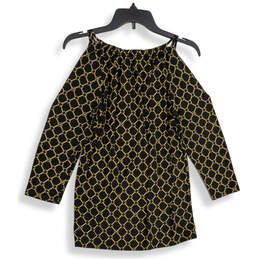 Womens Black Gold Geometric Halter Neck Pullover Blouse Top Size Medium alternative image