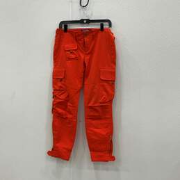 Ralph Lauren Womens Orange Adjustable Waist Ankle Cargo Pants Size 4