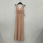 NWT Womens Pink Sleeveless Pleated Chiffon Back Zip Maxi Dress Size 0 image number 2
