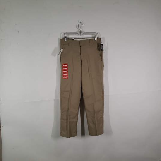 NWT Mens Twill Slim Fit Slash Pockets Flat Front Tapered Leg Work Pants Sz 30X30 image number 1