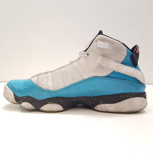 Air Jordan 6 Rings Blue Fury Cyber Pink Athletic Shoes Men's Size 10.5 image number 6
