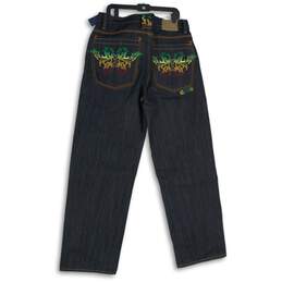 NWT Coogi Mens Blue Denim Embroidered 5-Pocket Design Ankle Jeans Size 36x34 alternative image