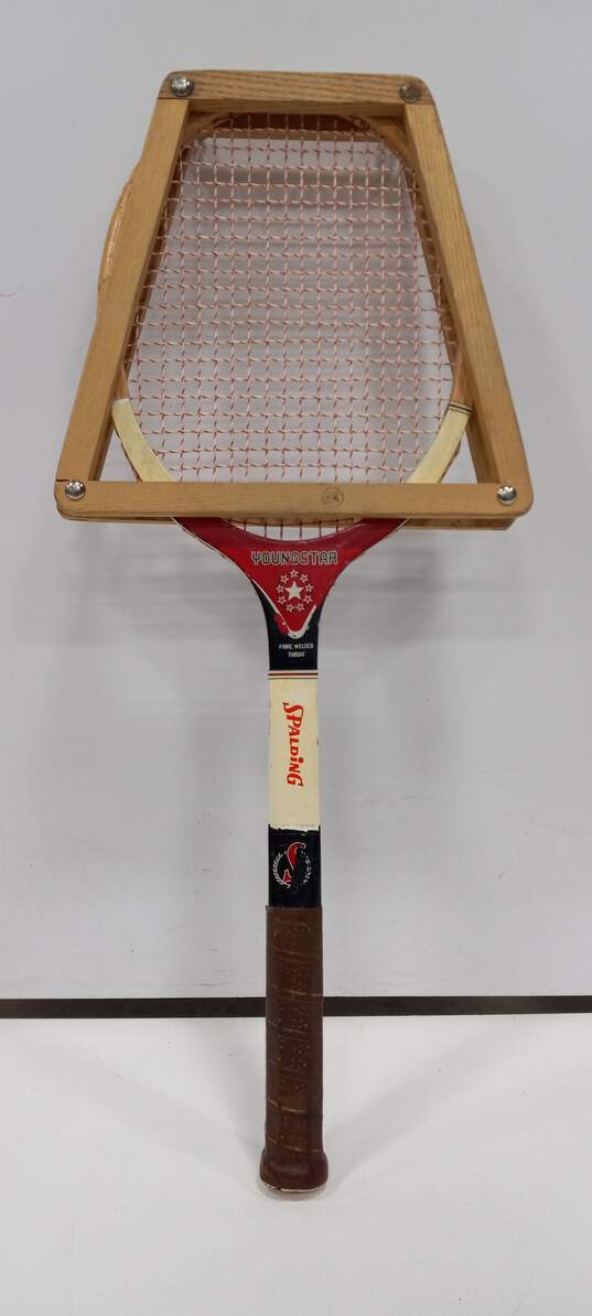 Spalding Young Star Tennis Racquet w/Wooden Cover image number 1