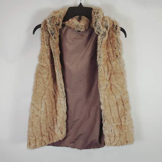 Abercrombie & Fitch Women Beige Faux Fur Vest S image number 1