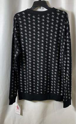 NWT Calvin Klein Mens Black Signature Print Long Sleeve Pullover Sweatshirt Sz L alternative image