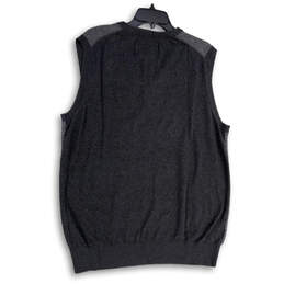 Mens Gray Chevron Knitted Sleeveless V-Neck Pullover Sweater Vest Size L alternative image
