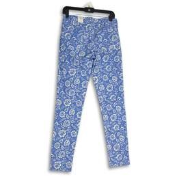 NWT Womens Blue White Floral Medium Wash 5-Pocket Design Skinny Jeans Size 4 alternative image
