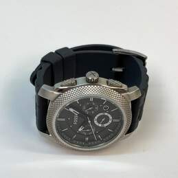Designer Fossil FS-4486 Silver-Tone Black Strap Chronograph Wristwatch alternative image