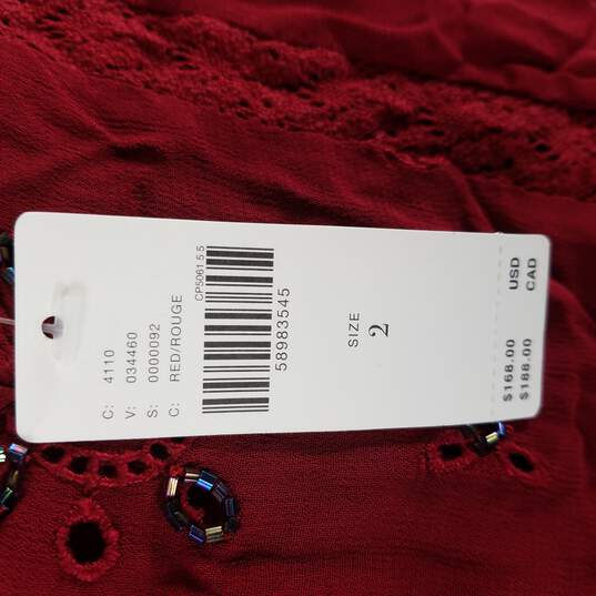 Anthropologie Women Red Blouse 2 XS NWT image number 4