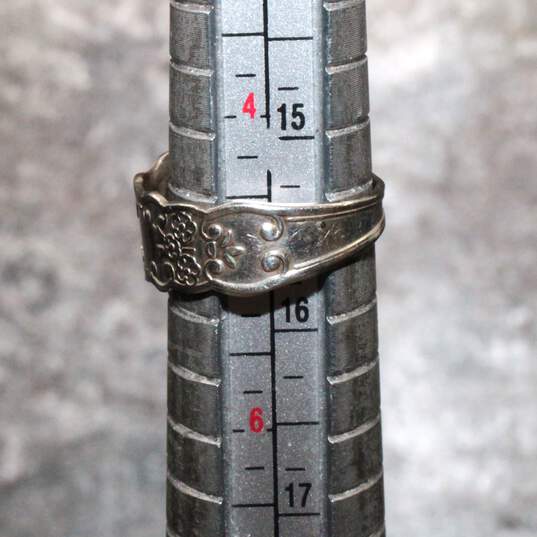 Vintage Artisan L Vernon Signed Sterling Silver Monogramed Spoon Ring Size 5 - 2.6g image number 6