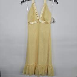 Yellow Dotedt Halter Dress
