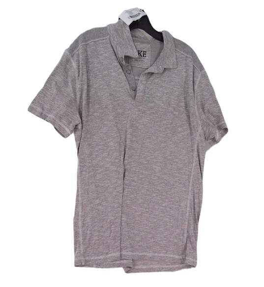 Mens Gray Heather Short Sleeve Casual Pullover Polo Shirt Size XL image number 1