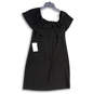 NWT Womens Black Square Neck Sleeveless Back Zip Mini Dress Size Small image number 1