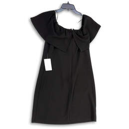 NWT Womens Black Square Neck Sleeveless Back Zip Mini Dress Size Small